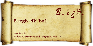 Burgh Ábel névjegykártya